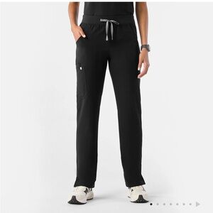 Figs Black Straight Leg Pants